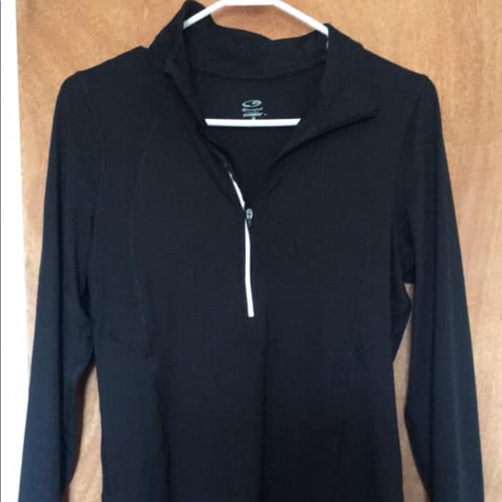Black athletic quarter zip